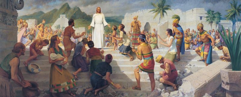 Jesus Teaches the Americas and Praises God